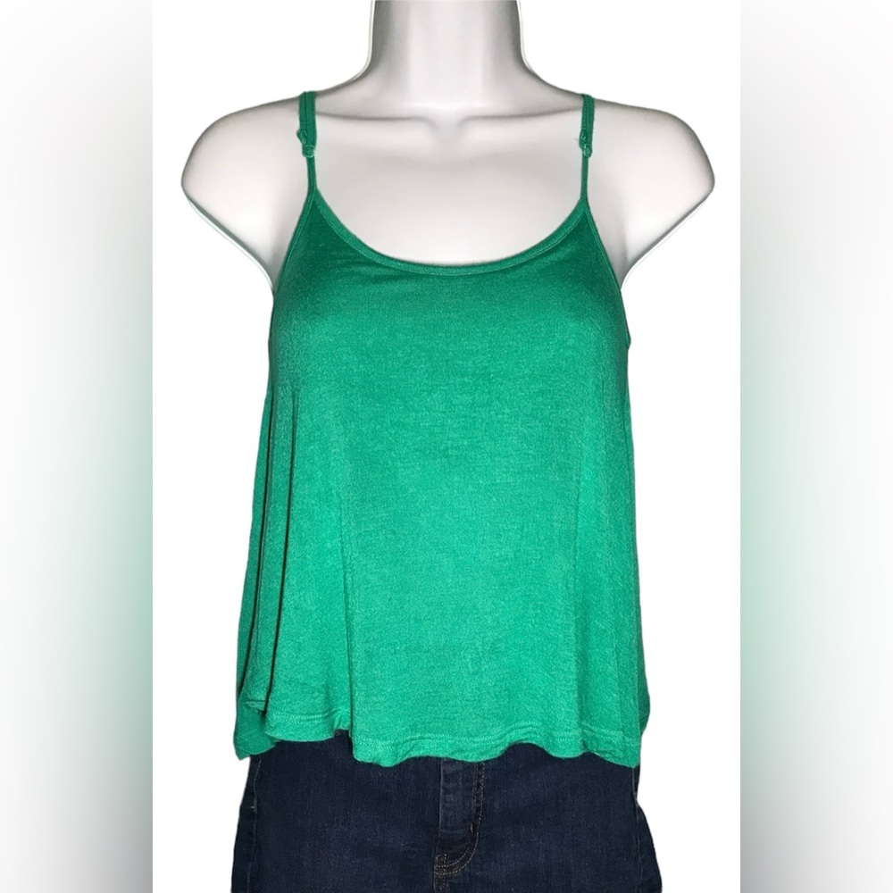 American Dream Green Adjustable Spaghetti Straps Tank Top Bra Liner Size Small